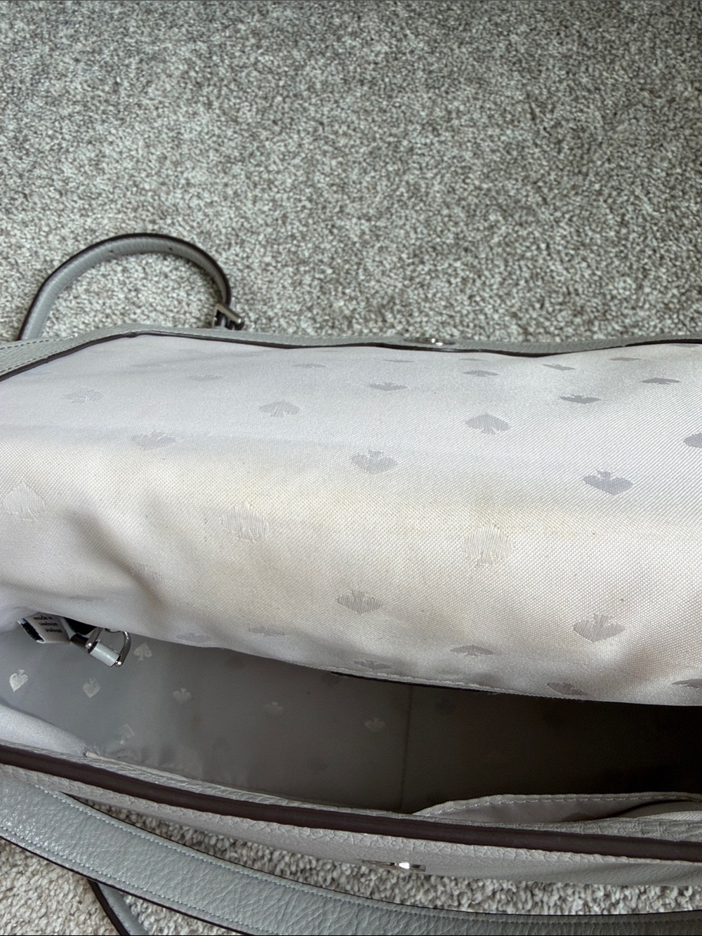 kate spade Pebbled Leather Crossbody Bag in Light Gray - Picture 7 of 7